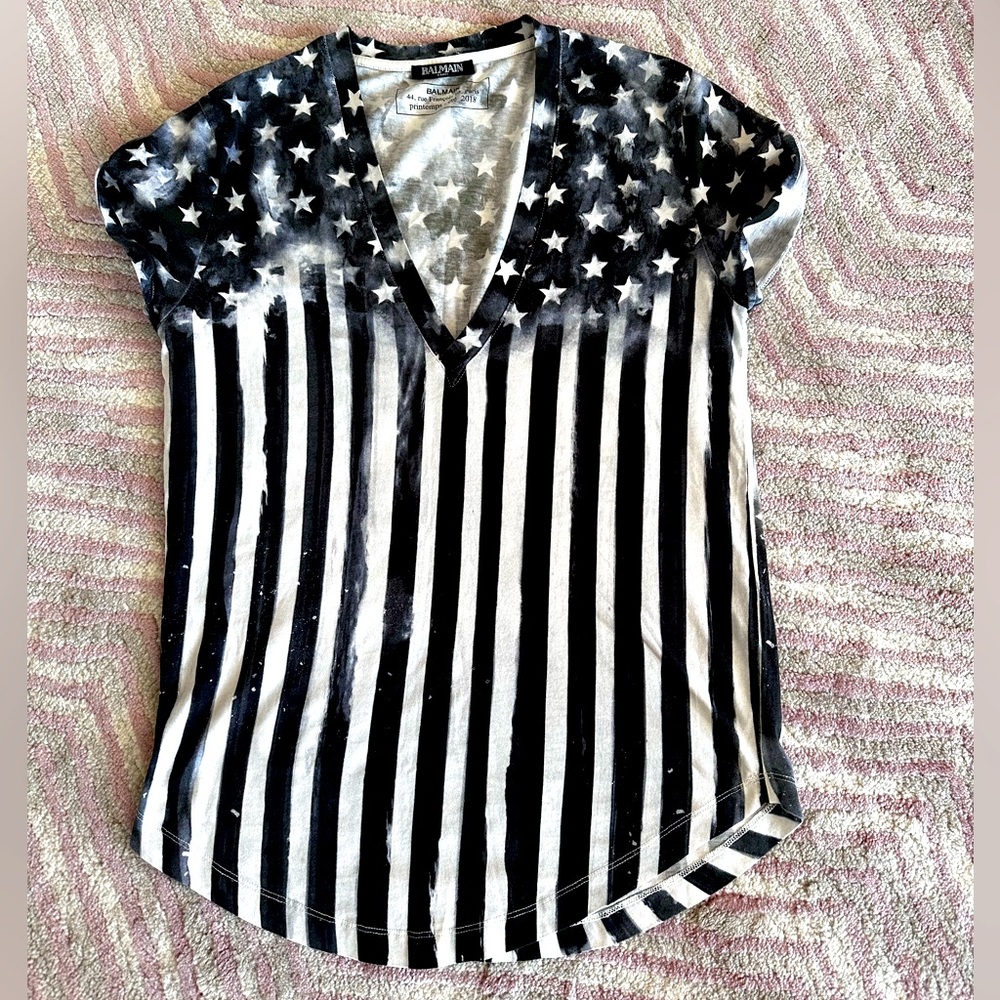 Balmain print shirt limited edition for American flag, size FR36